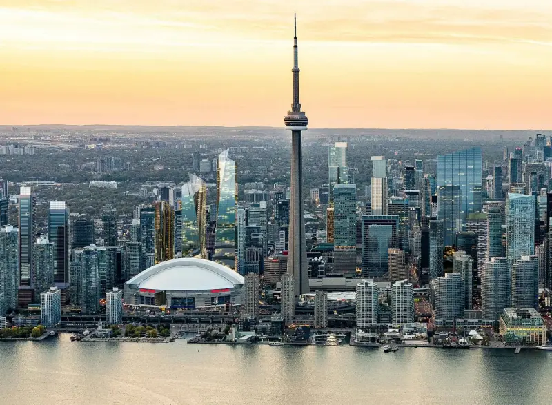 Toronto skyline seen across the harbour